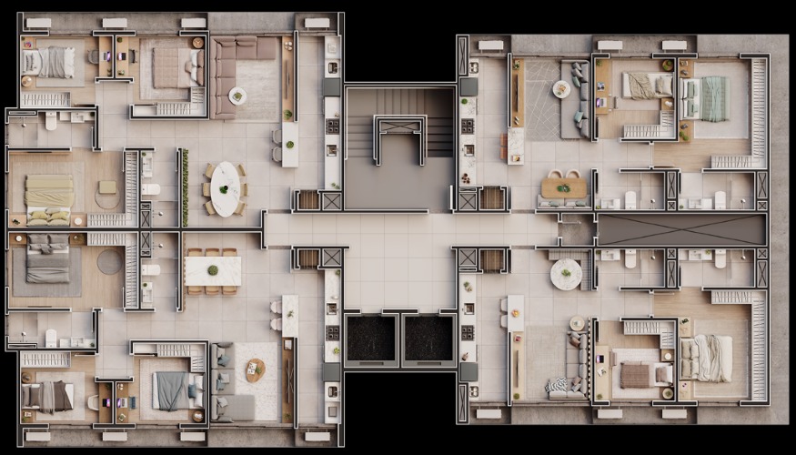  Planta baixa 14º ao 19º - 2 e 3 dorm.