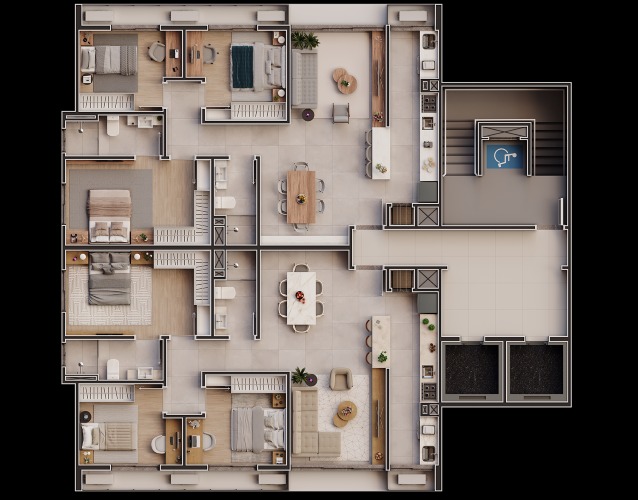  Planta baixa 20º ao 25º - 3 dorm.