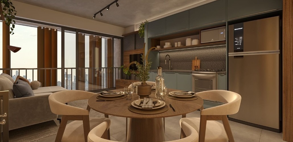  Living integrado - Tipo 21º ao 26º