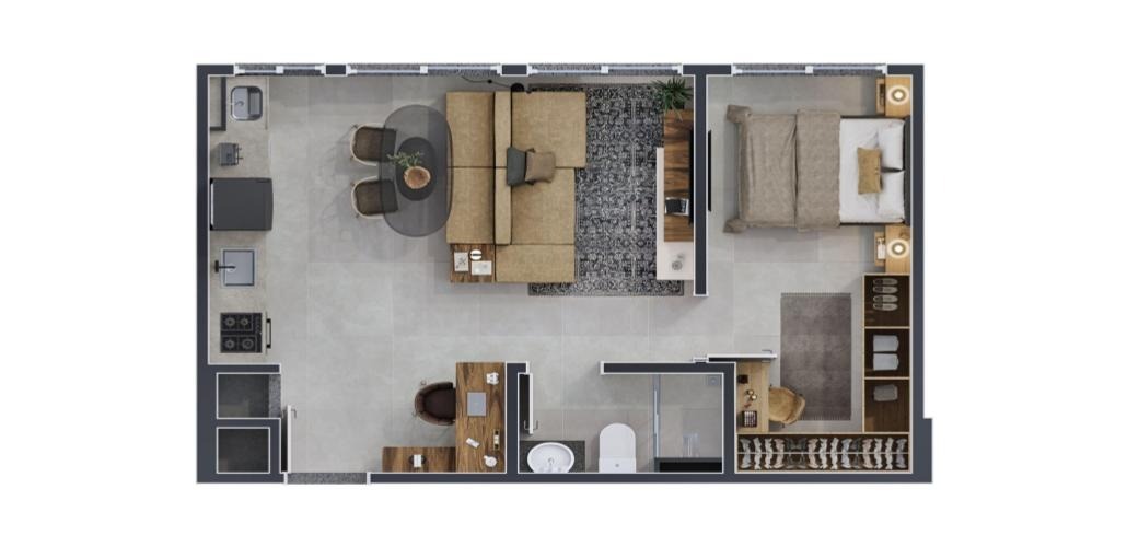  48 m² - Living extendido