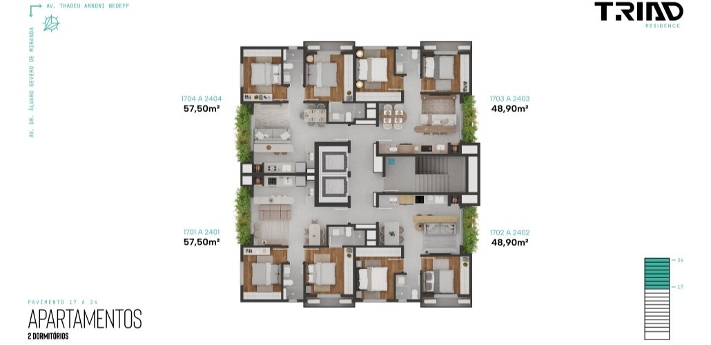 Residence - Apto 2 dorm